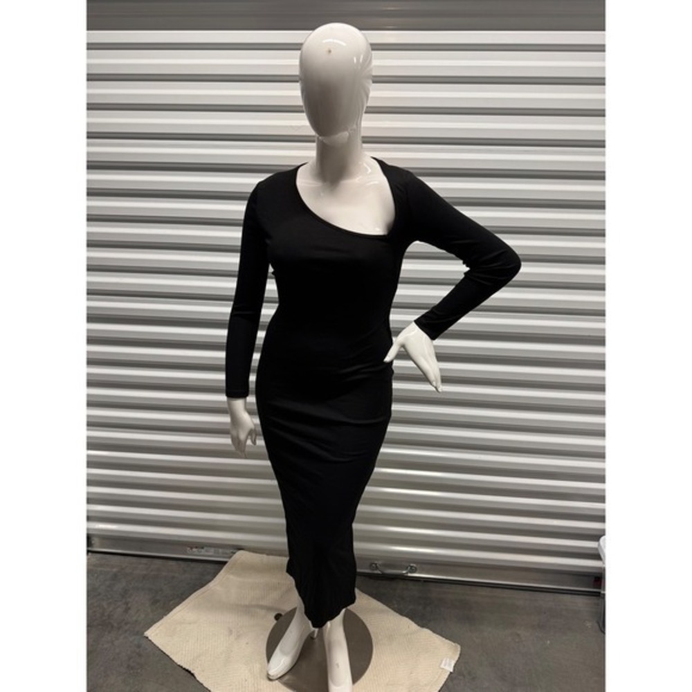 Micas Asymmetrical Neck Slit‎ Maxi Dress Black size L - Picture 6 of 14